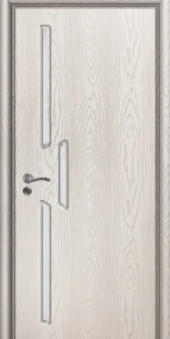 Porta da interno con vetro bianca effetto legno PIE30