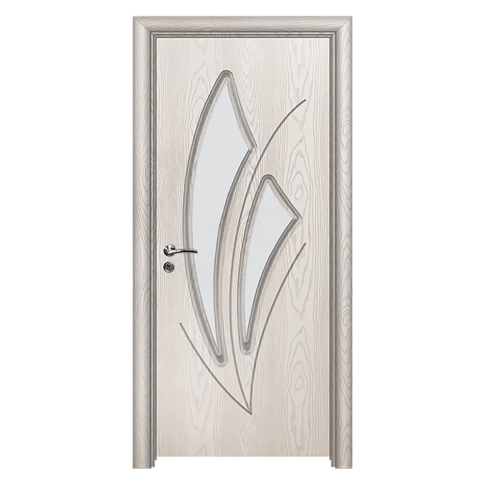 Porta da interno con vetro bianca effetto legno PIE22