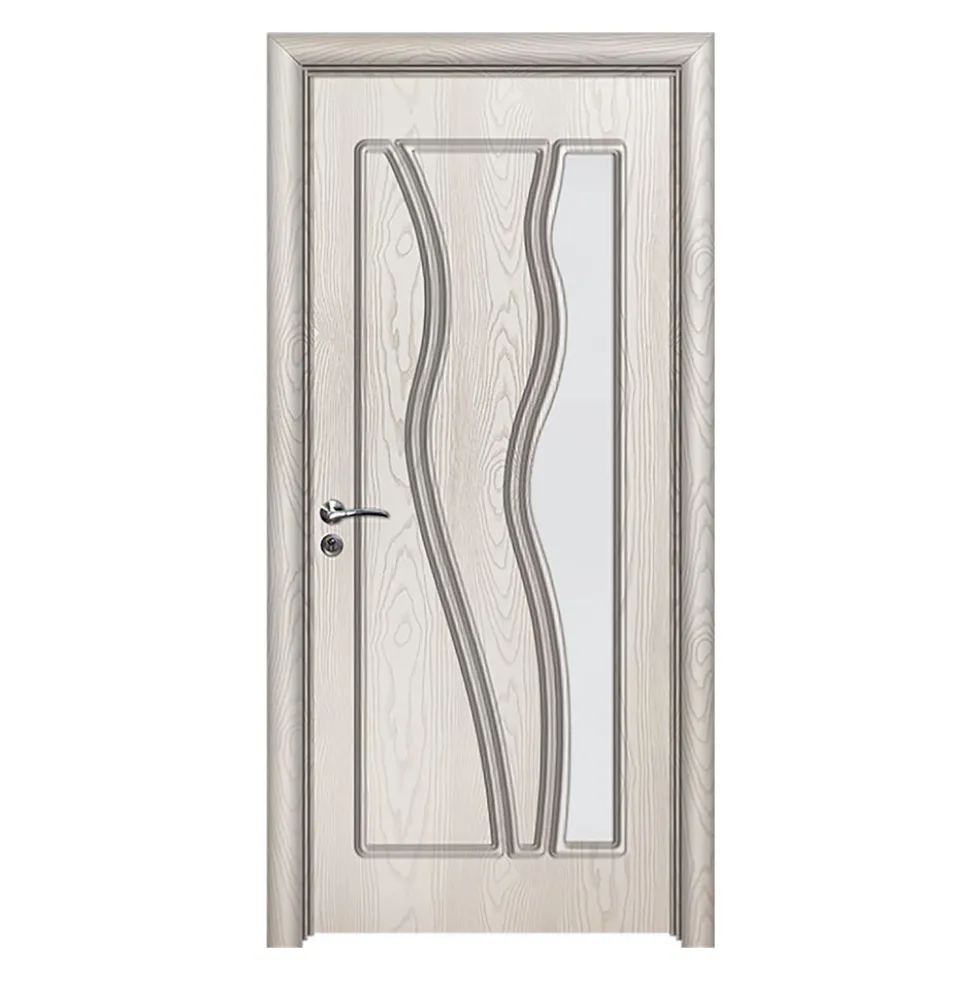 Porta da interno con vetro bianca effetto legno PIE20
