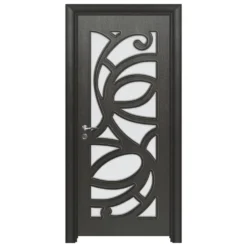 Porta da interno con vetro nera PIE10