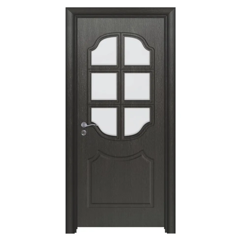 Porta da interno con vetro nera PIE6