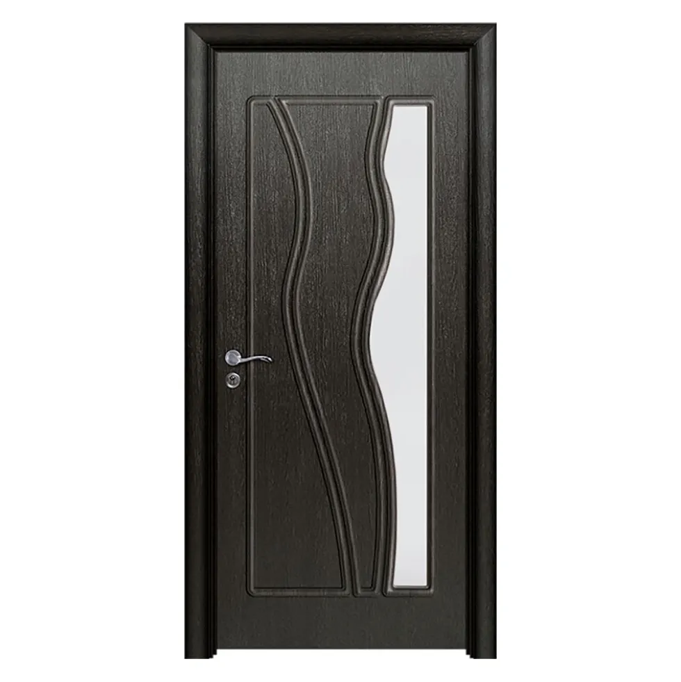 Porta da interno con vetro nera PIE20