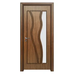 Porta da interno con vetro noce PIE20