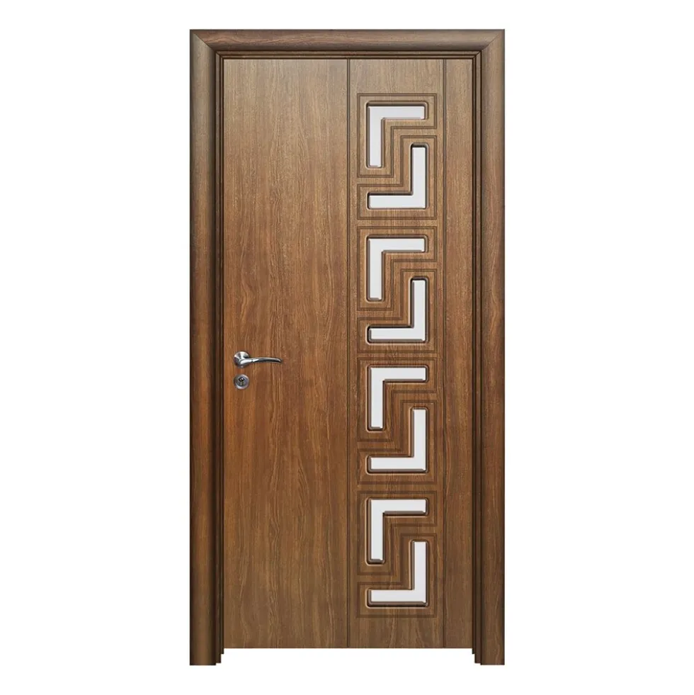 Porta da interno con vetro noce PIE26