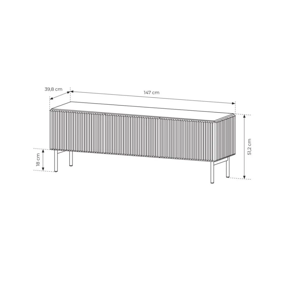 Porta tv piccolo con anta a ribalta e 3 vani interni beige cashmere PTVLK28