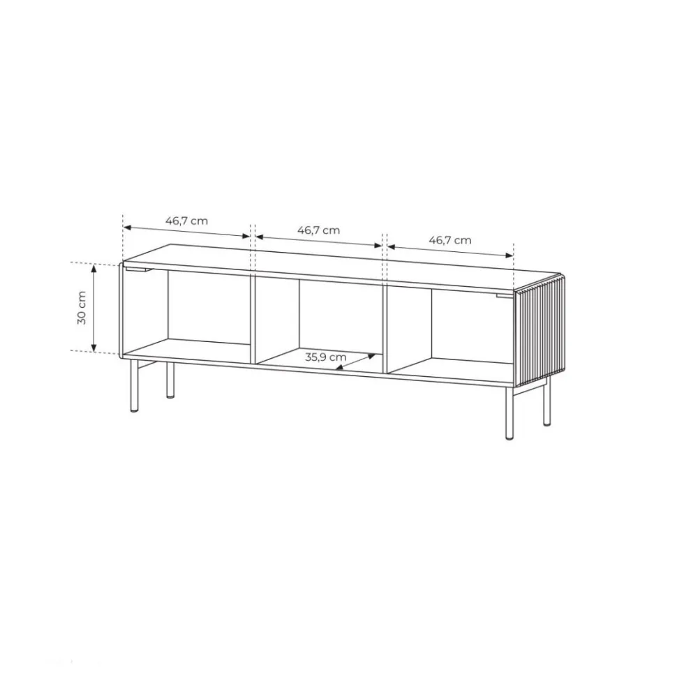 Porta tv piccolo con anta a ribalta e 3 vani interni beige cashmere PTVLK28