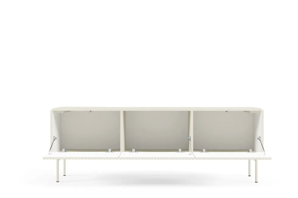 Porta tv piccolo con anta a ribalta e 3 vani interni beige cashmere PTVLK28