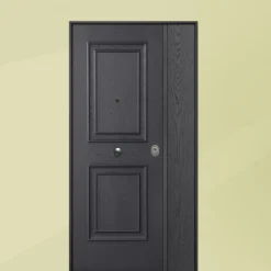 Portone blindato da esterno in vetroresina interno noce doppia anta 80+30/90+30x210 PB151