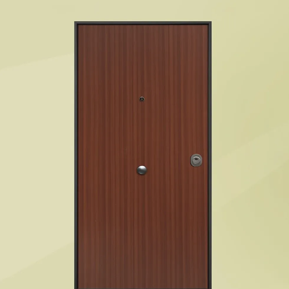 Portone blindato da interno esterno e interno mogano laminato 80/85/90x210 PB56