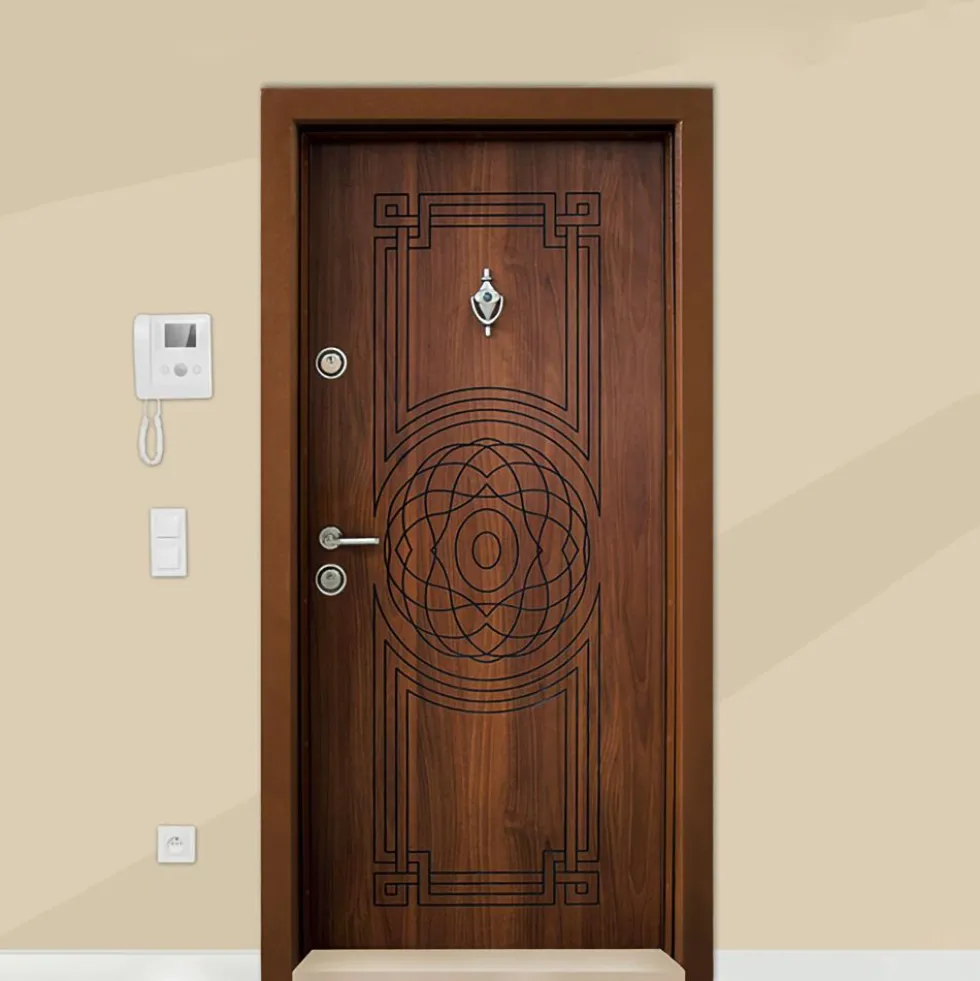 Portone blindato moderno rovere PL14