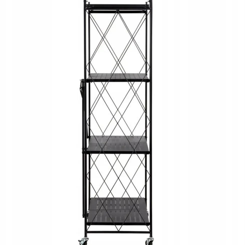 Scaffale per cucina 72x127 cm pieghevole con ruote nero SFT2