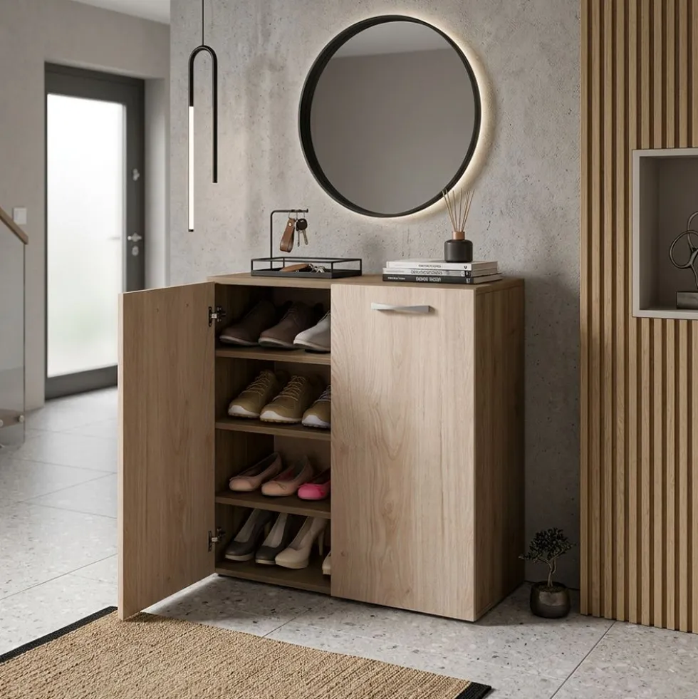 Scarpiera a 2 ante 75x85 cm in rovere ASI4050