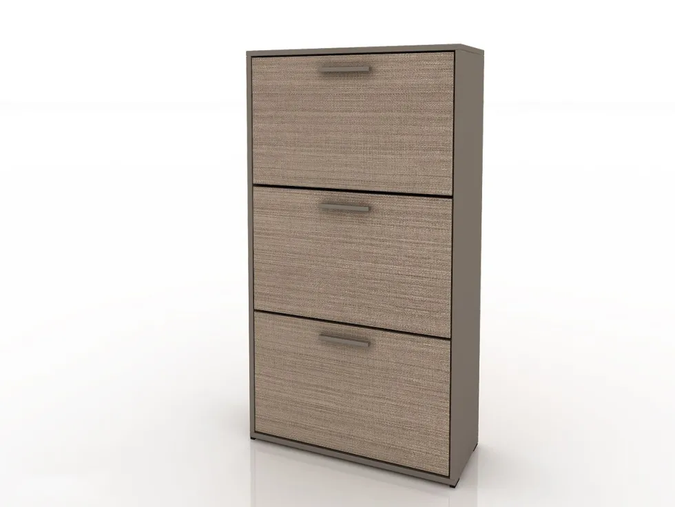 Scarpiera 3 ante a ribalta 67x122 cm marrone moka SI9