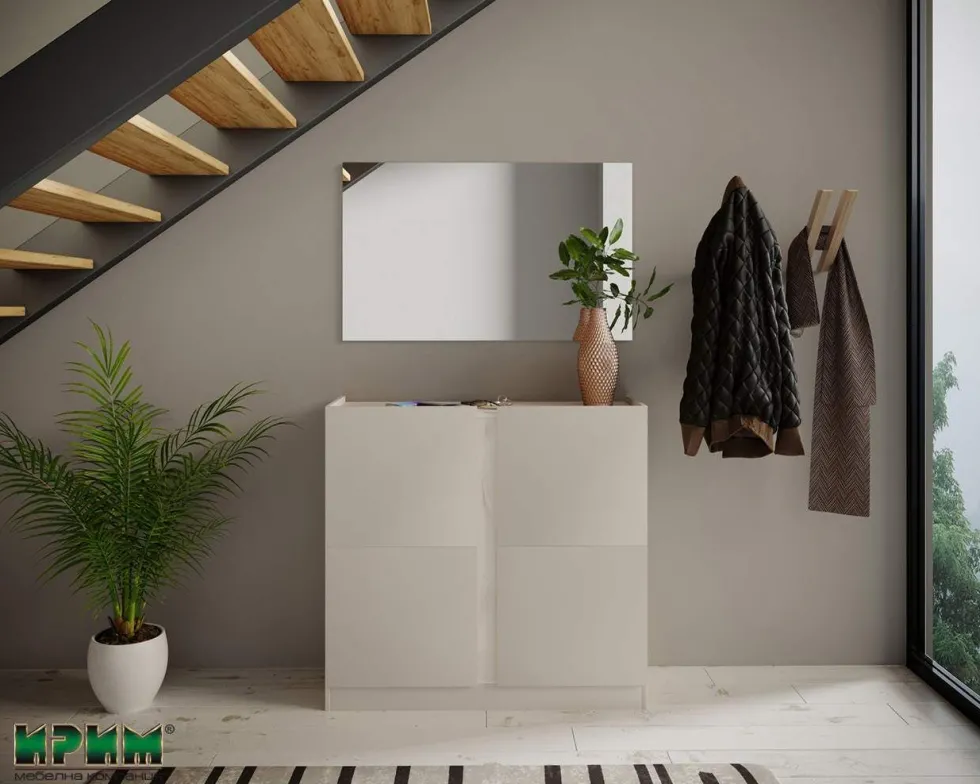 Scarpiera armadio in rovere chiaro e crema ASI1