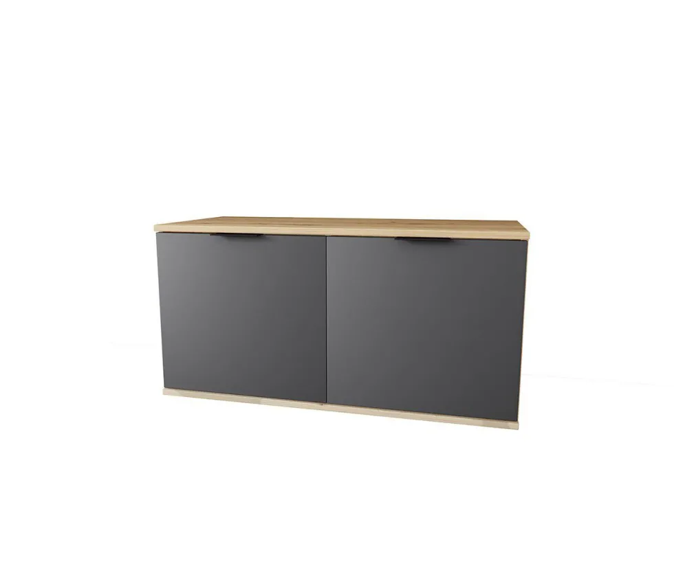 Scarpiera bassa 90x46cm rovere e antracite SI7