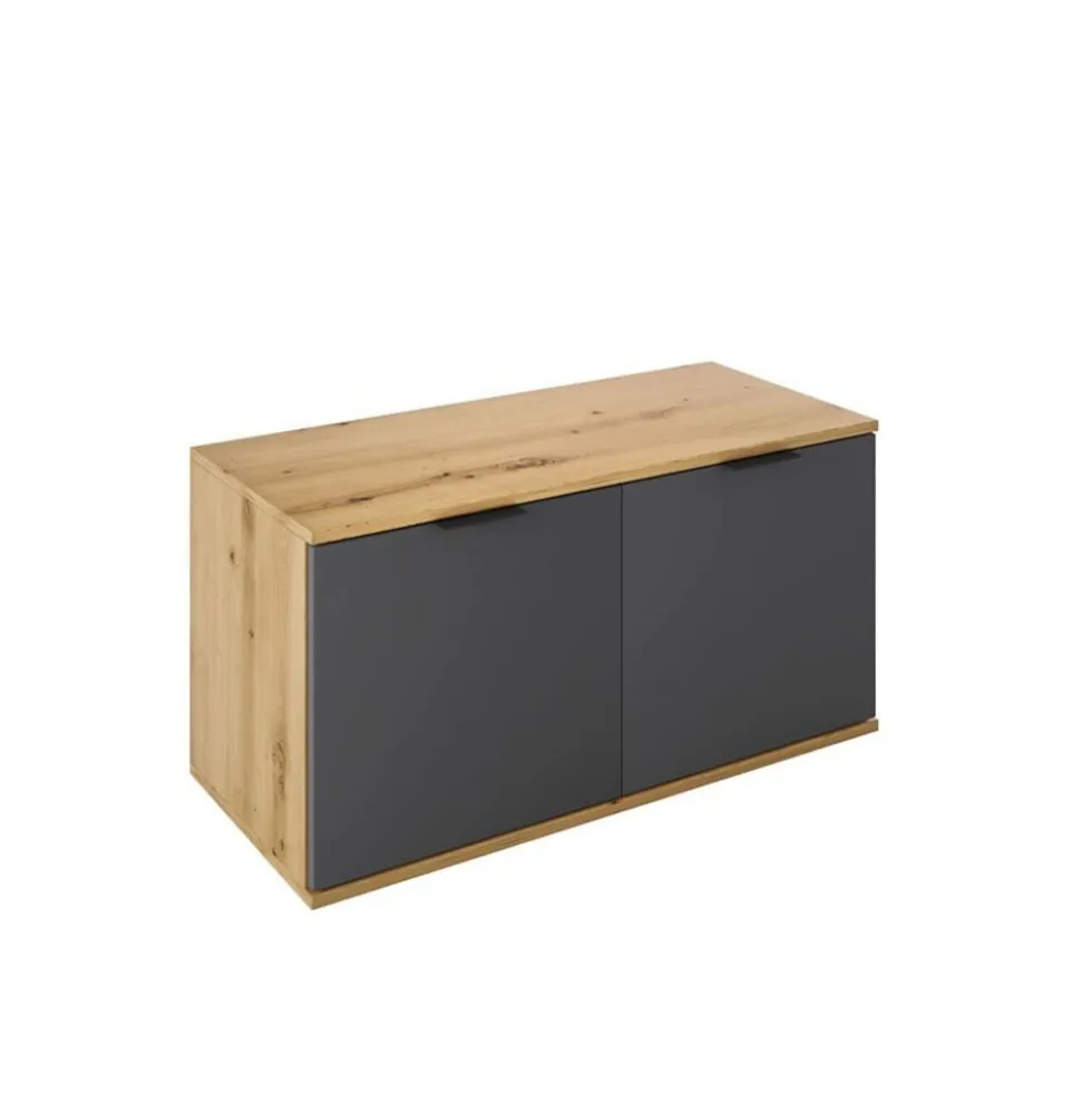Scarpiera bassa 90x46cm rovere e antracite SI7