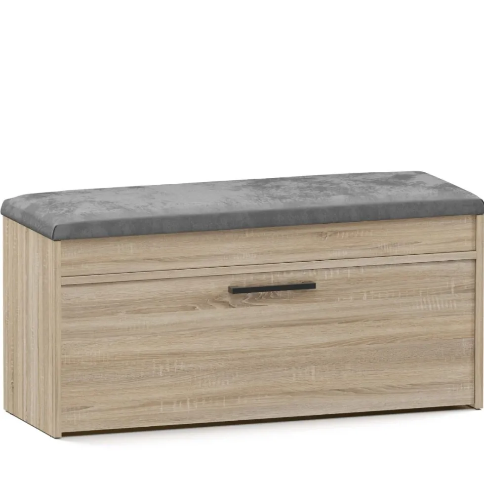Scarpiera con panca 100x49x35 cm rovere chiaro SCAT6