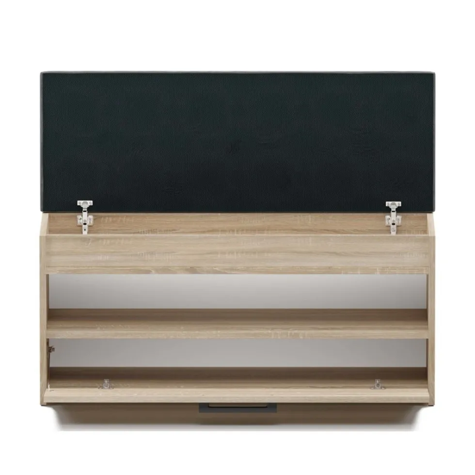 Scarpiera con panca 100x49x35 cm rovere chiaro SCAT6