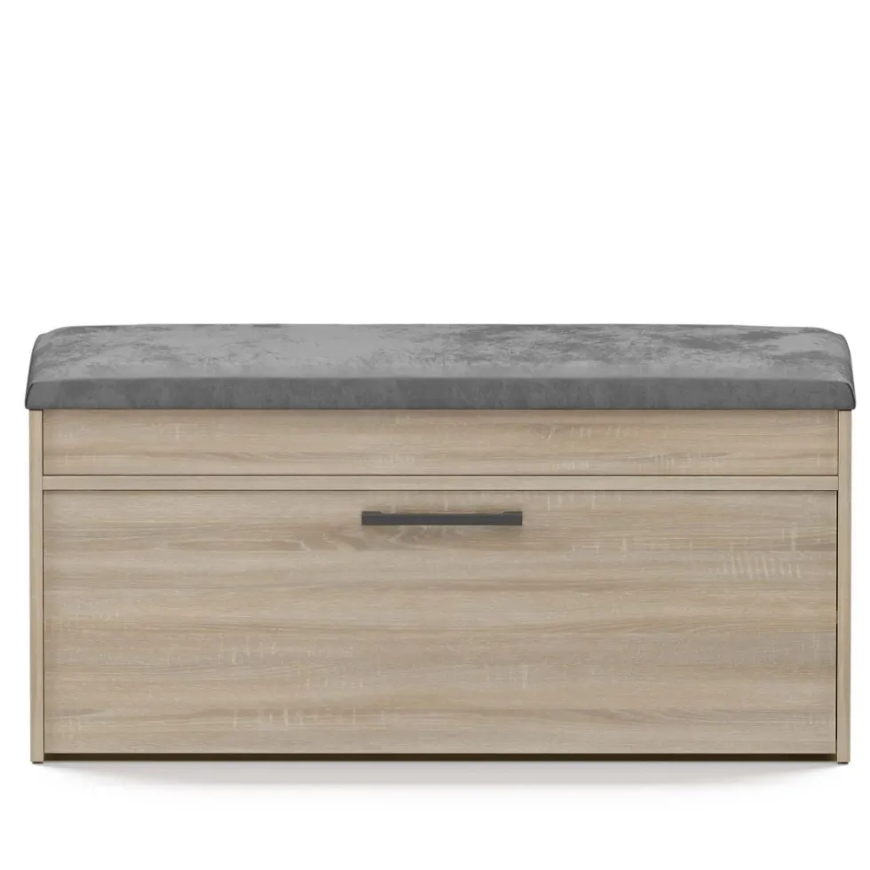 Scarpiera con panca 100x49x35 cm rovere chiaro SCAT6