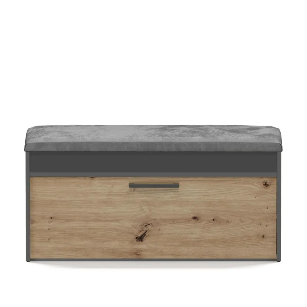 Scarpiera con panca 100x49x35 cm rovere e antracite SCAT6