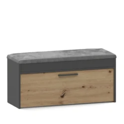 Scarpiera con panca 100x49x35 cm rovere e antracite SCAT6