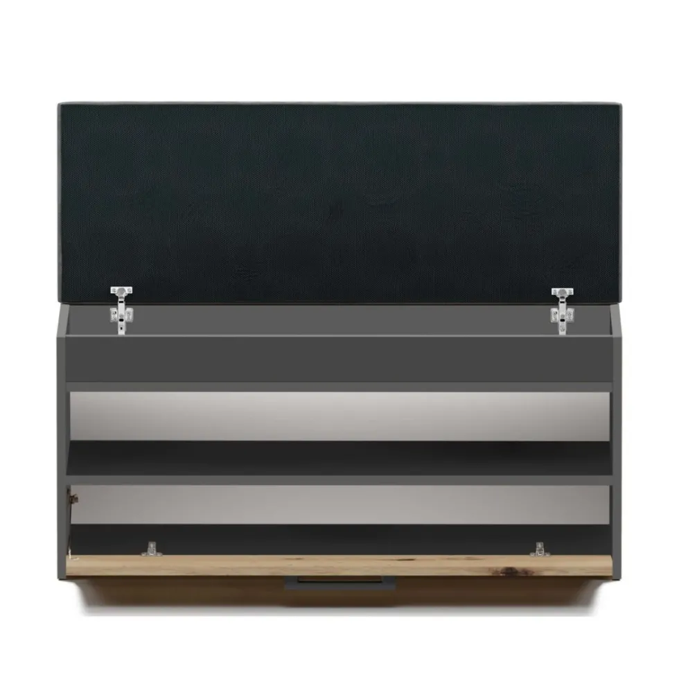 Scarpiera con panca 100x49x35 cm rovere e antracite SCAT6