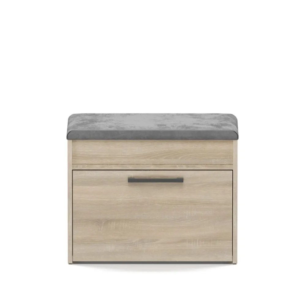 Scarpiera con panca 60x49x35 cm rovere chiaro SCAT7