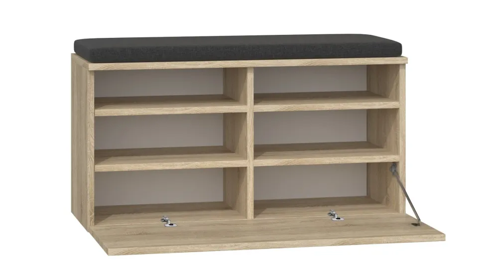 Scarpiera con seduta 85x46x35 cm rovere chiaro SCAT4