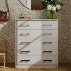 Scarpiera grande 74x84,5 cm con 5 ante a ribalta beige SCAT8