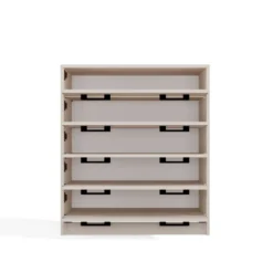 Scarpiera grande 74x84,5 cm con 5 ante a ribalta beige SCAT8
