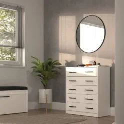 Scarpiera grande 74x84,5 cm con 5 ante a ribalta bianco SCAT8