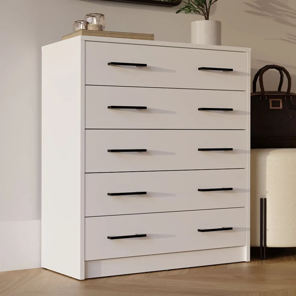 Scarpiera grande 74x84,5 cm con 5 ante a ribalta bianco SCAT8