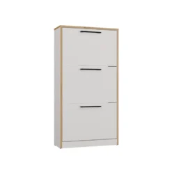 Scarpiera ingresso moderna 60x116x28 cm rovere e bianco SCAT3