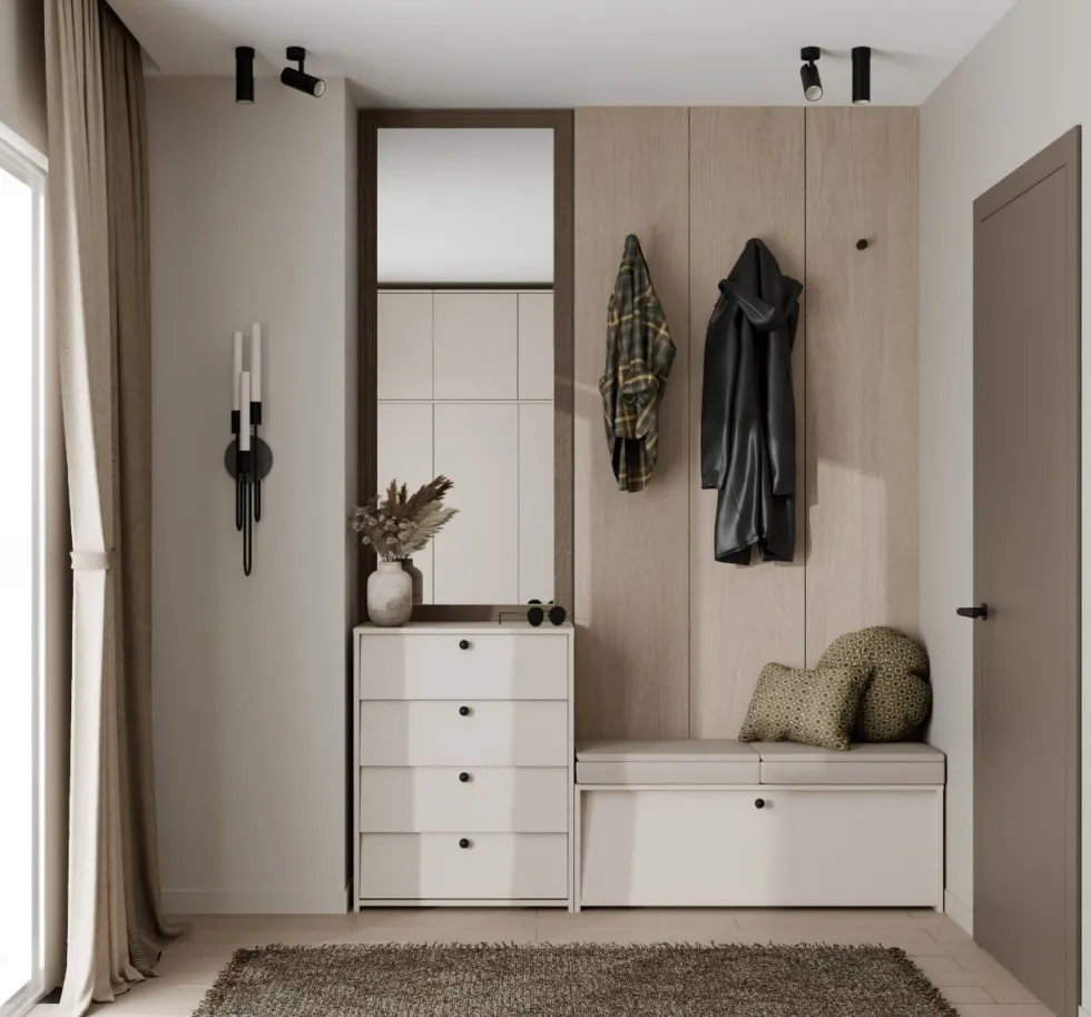 Scarpiera ingresso moderna 66x85cm beige cashmere SCAT9