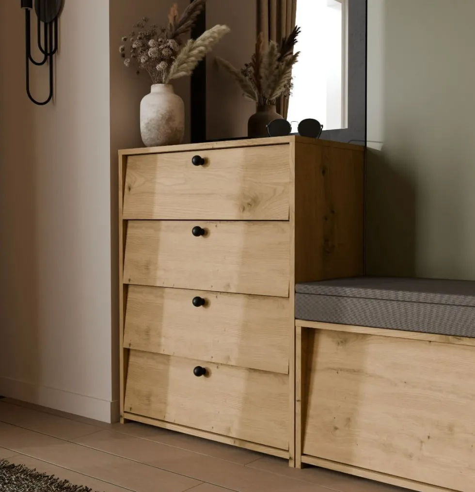 Scarpiera ingresso moderna 66x85cm rovere SCAT9