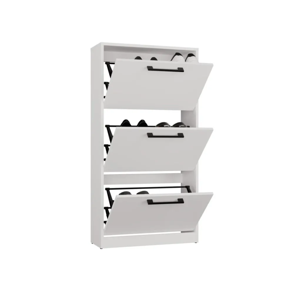 Scarpiera ingresso moderna 60x116x28 cm bianca SCAT3