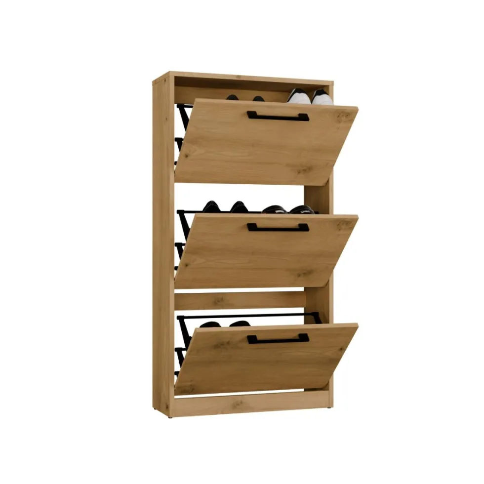Scarpiera ingresso moderna 60x116x28 cm rovere SCAT3