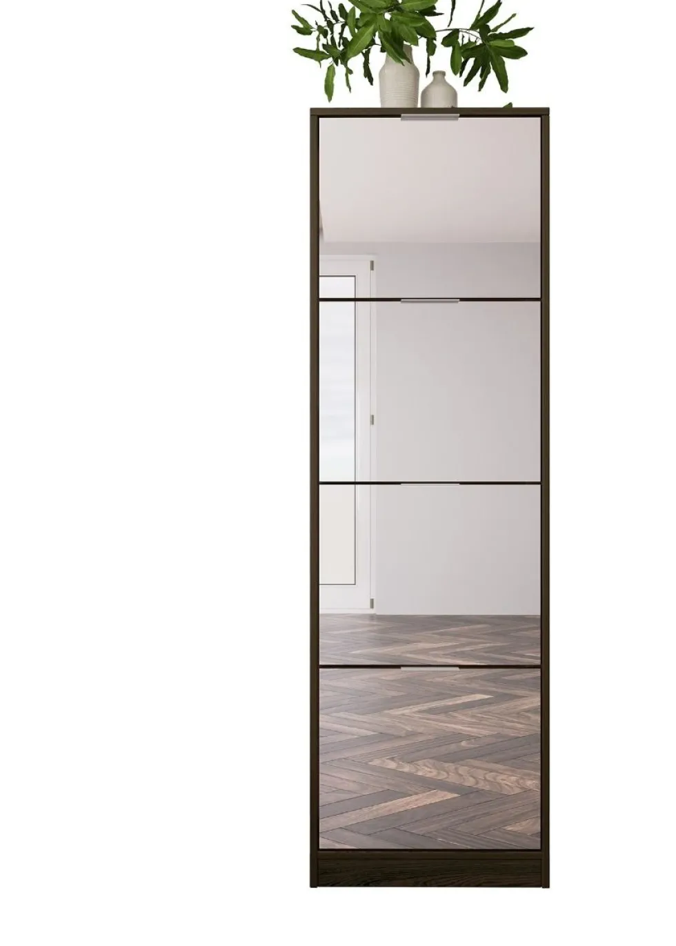 Scarpiera larga 50 cm con specchio SI4033