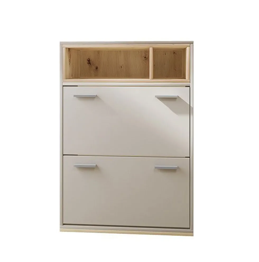 Scarpiera moderna 70x101cm grigia e rovere SI4