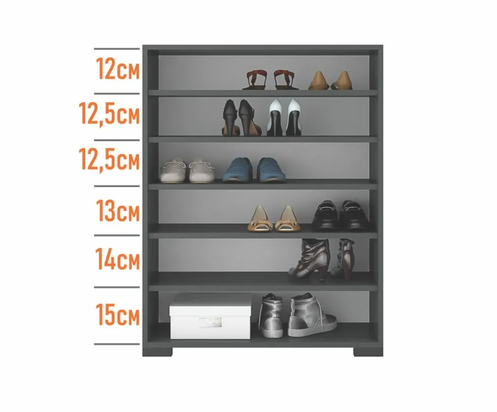 Scarpiera per ingresso con piccolo appendiabiti in rovere e grigio antracite IG24