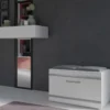 Scarpiera salvaspazio 85x45x35 con seduta bianca SCAT5