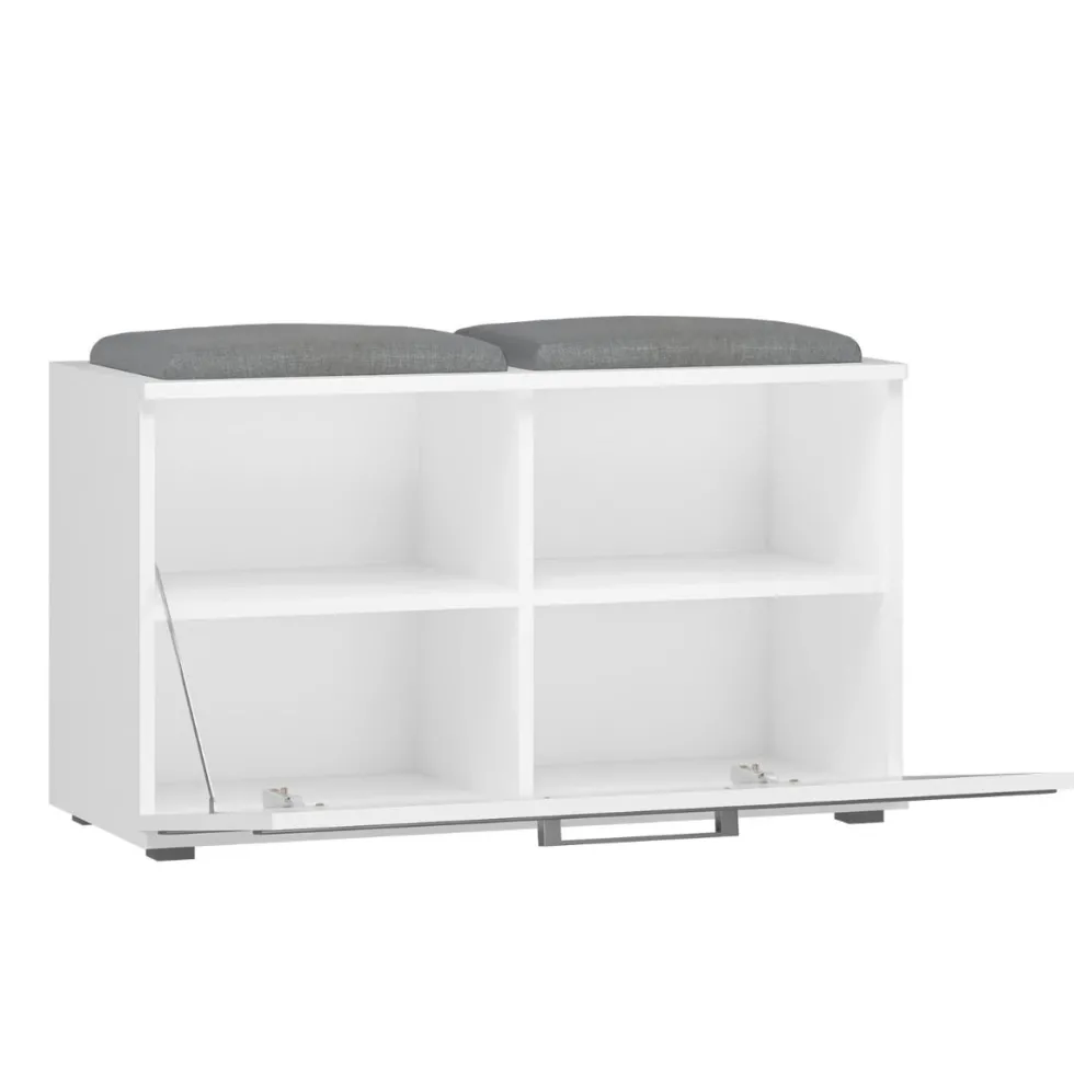 Scarpiera salvaspazio 85x45x35 con seduta bianca SCAT5