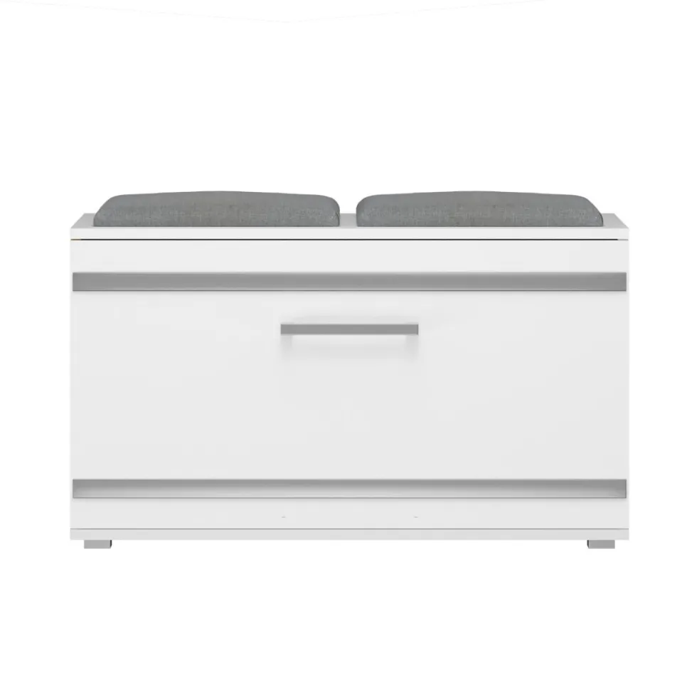 Scarpiera salvaspazio 85x45x35 con seduta bianca SCAT5