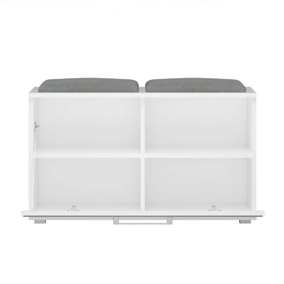 Scarpiera salvaspazio 85x45x35 con seduta bianca SCAT5