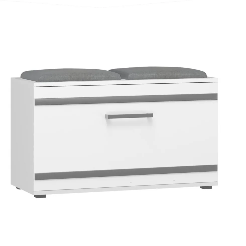 Scarpiera salvaspazio 85x45x35 con seduta bianca SCAT5