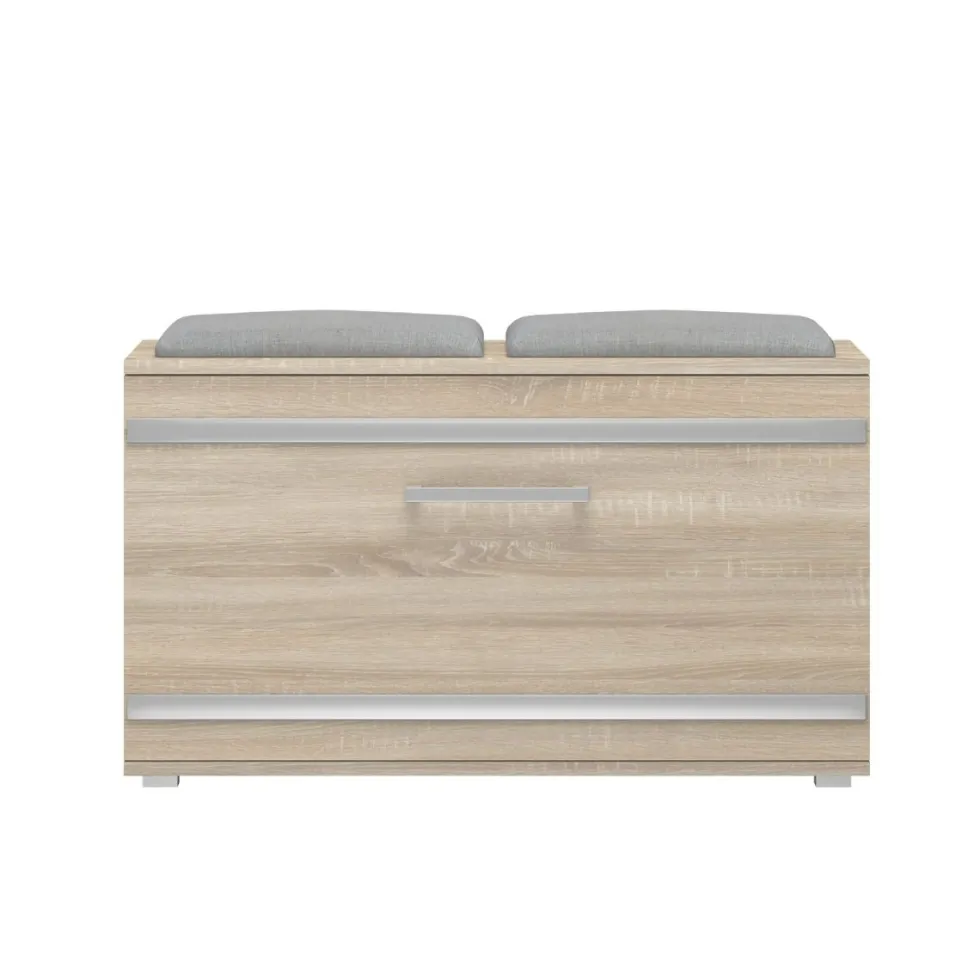 Scarpiera salvaspazio 85x45x35 con seduta rovere chiaro SCAT5