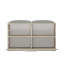 Scarpiera salvaspazio 85x45x35 con seduta rovere chiaro SCAT5