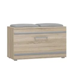 Scarpiera salvaspazio 85x45x35 con seduta rovere chiaro SCAT5