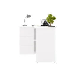 Scrivania angolare con 3 cassetti bianco opaco SCT20