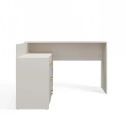 Scrivania angolare moderna con 3 cassetti beige cashmere SCT7
